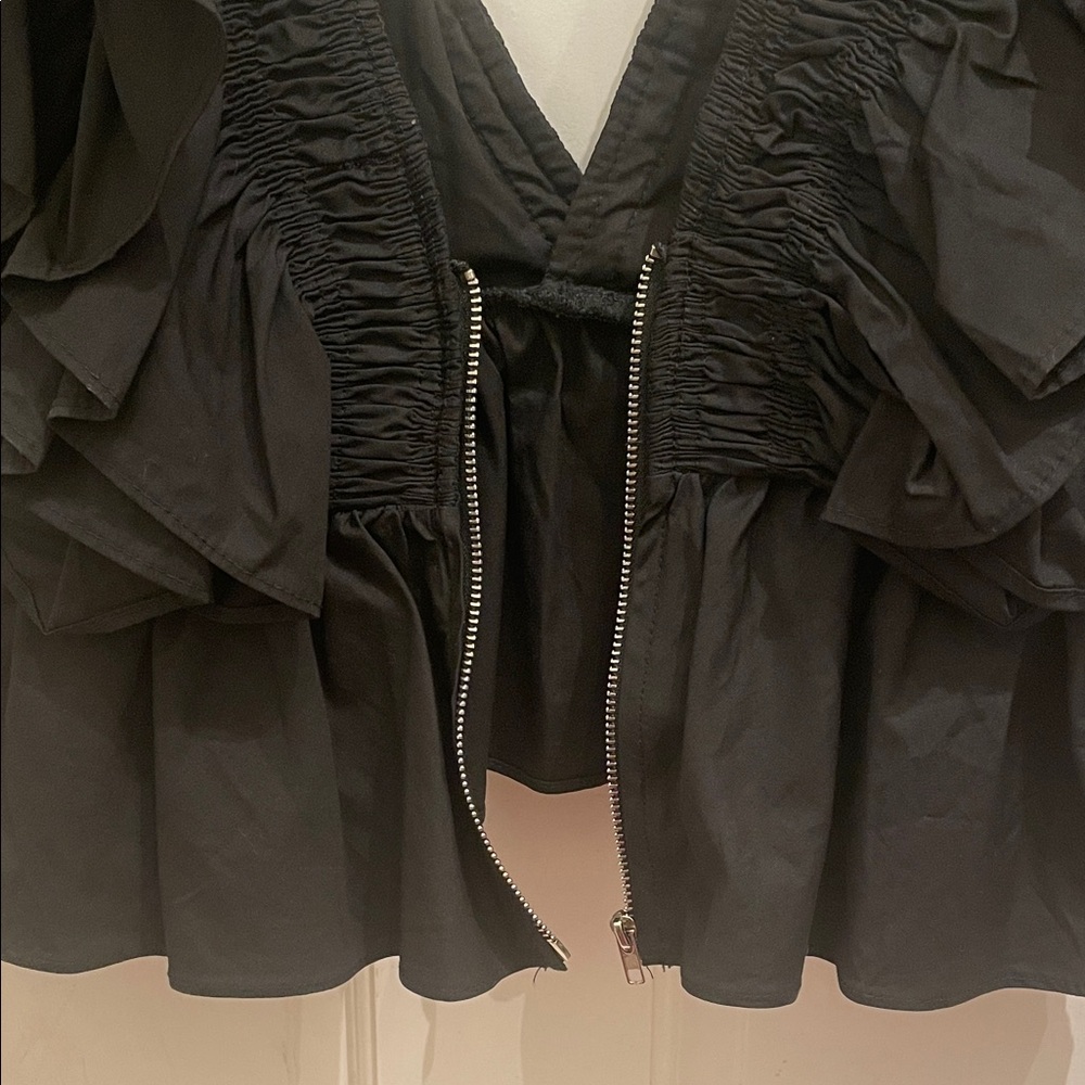 Nasty Gal Black Ruffled Blouse - Picture 3 of 5